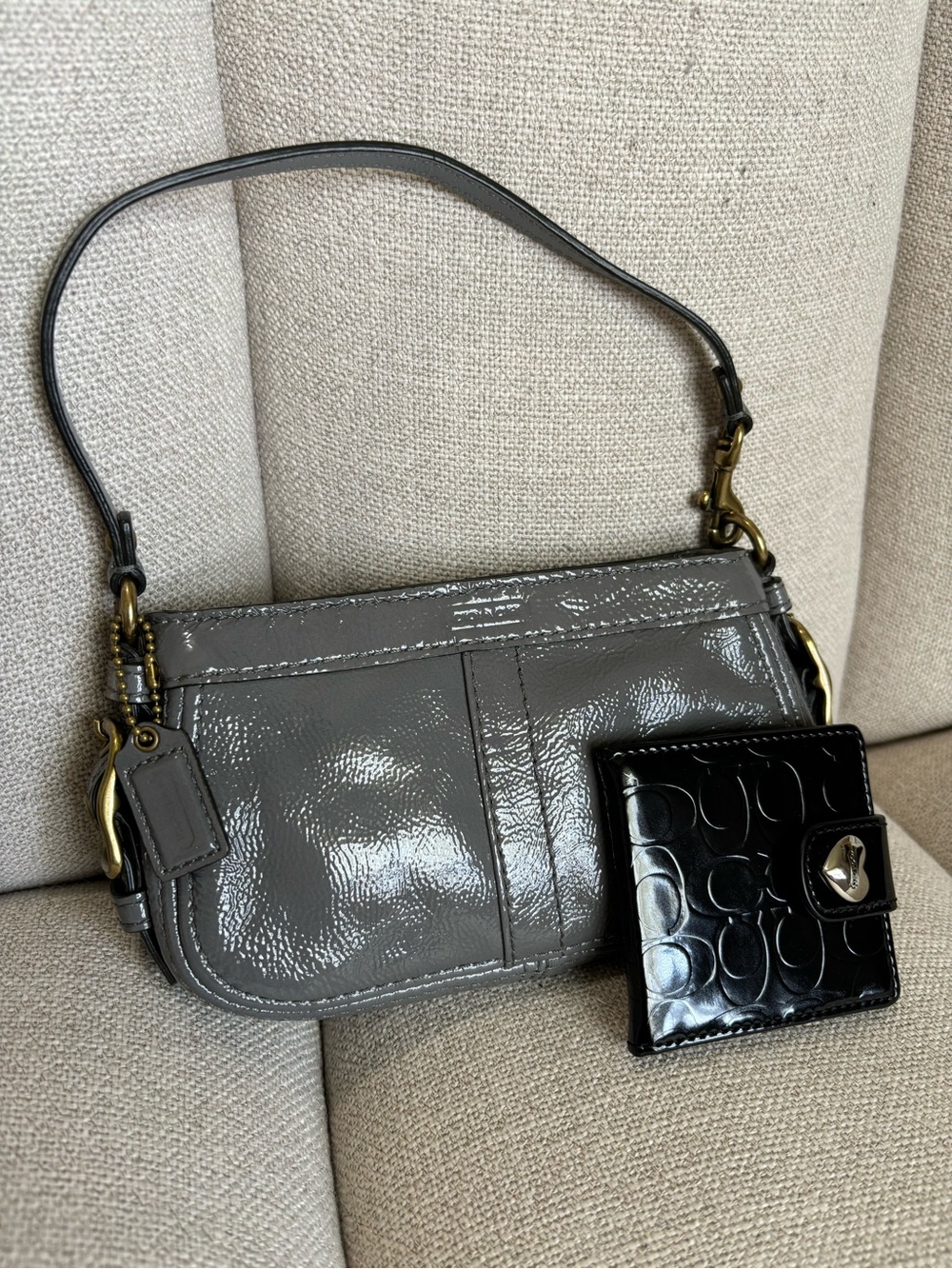 Coach mini zoe bag & mirror (Patent leather)